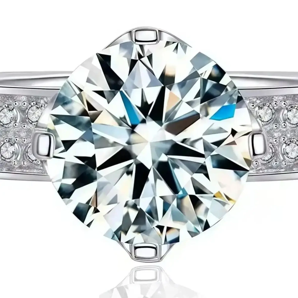 ShanLover Brand GRA Certificated MST Top Grade Moissanite Ring for Women 925 Sterling Silver 7mm Round Diamond Gemstones Jewelry