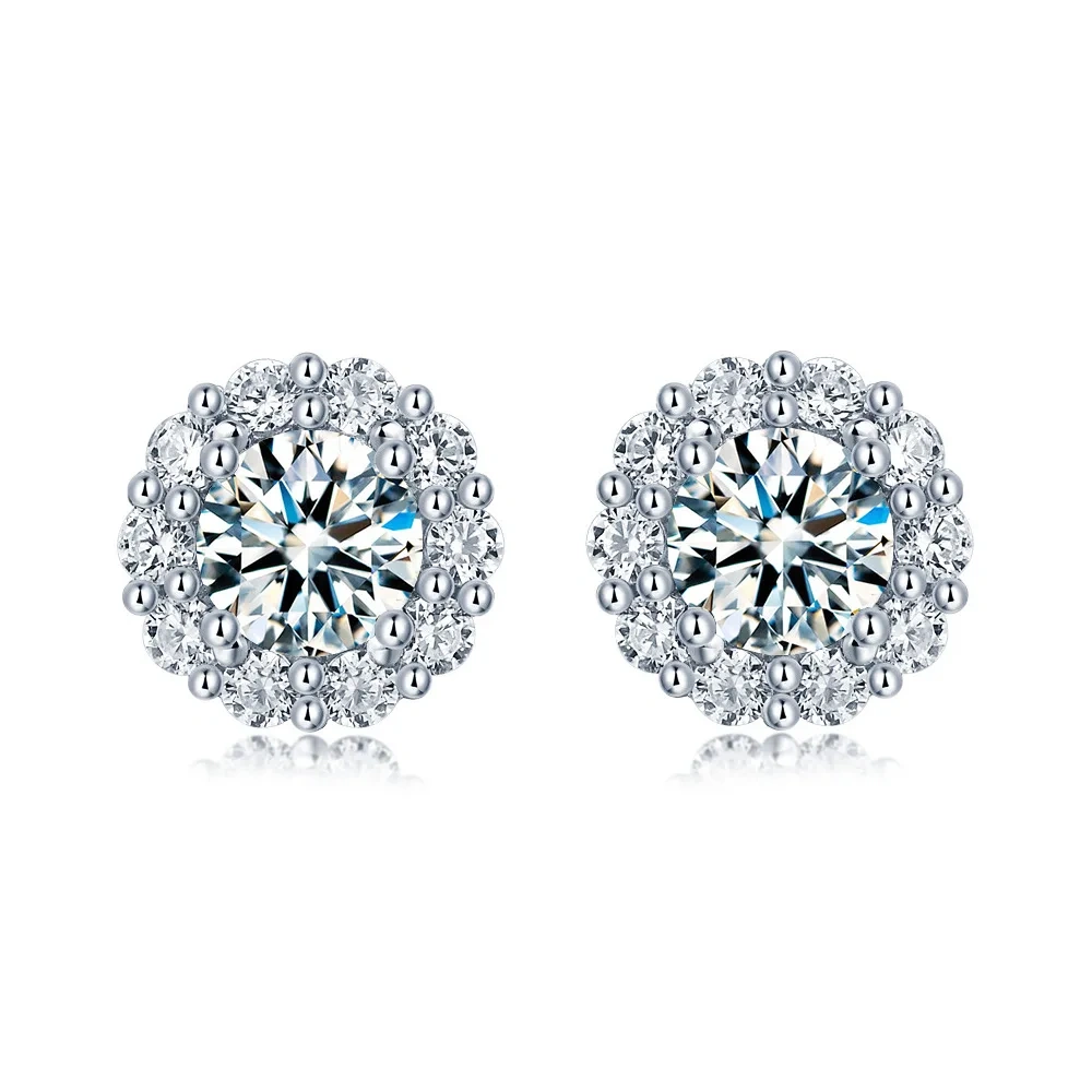 ShanLover Brand GRA Certificated MST Top Grade Moissanite Stud Earrings 925 Sterling Silver Jewelry Diamond Earrings for Woman