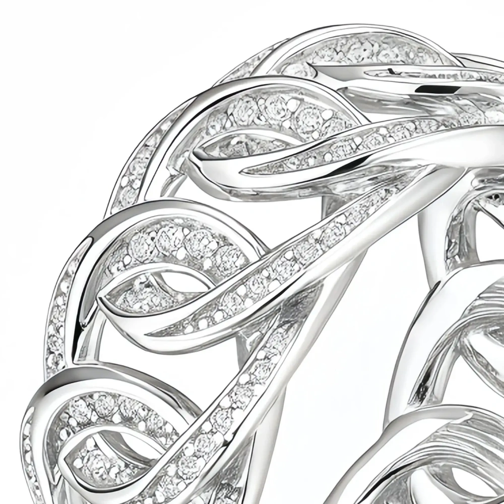 ShanLover Brand Luxury Designer Grade High Quality 925 Sterling Silver With Hollowed Out Design For Woman Full Ring