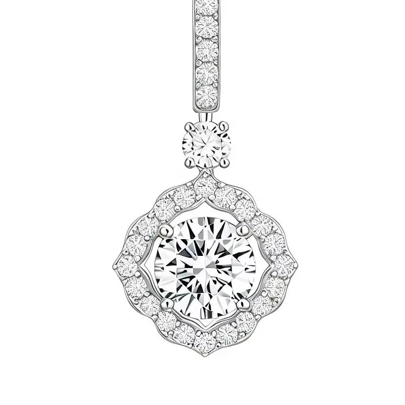 ShanLover Brand 5A Grade 925 Sterling Silver Pendant Zircon Earrings CMA Certificate Luxury Drop Earrings For Woman Jewelry