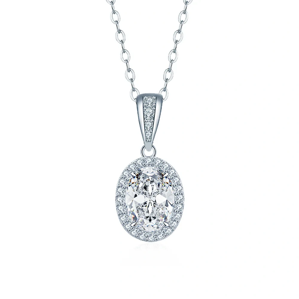 ShanLover Brand Luxury MST Top Grade Moissanite Diamond Necklace for Women S 925 Sterling Silver Pendant Necklaces Chain Jewelry