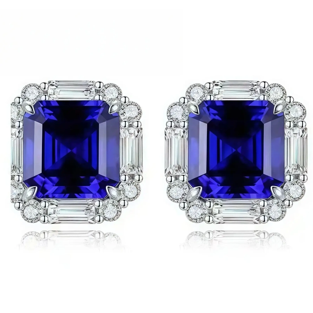 ShanLover Brand MGI Top Grade  Lab Grown Emerald Gemstone Ring Women Real 925 Sterling Silver Wedding  Earrings  Jewelry