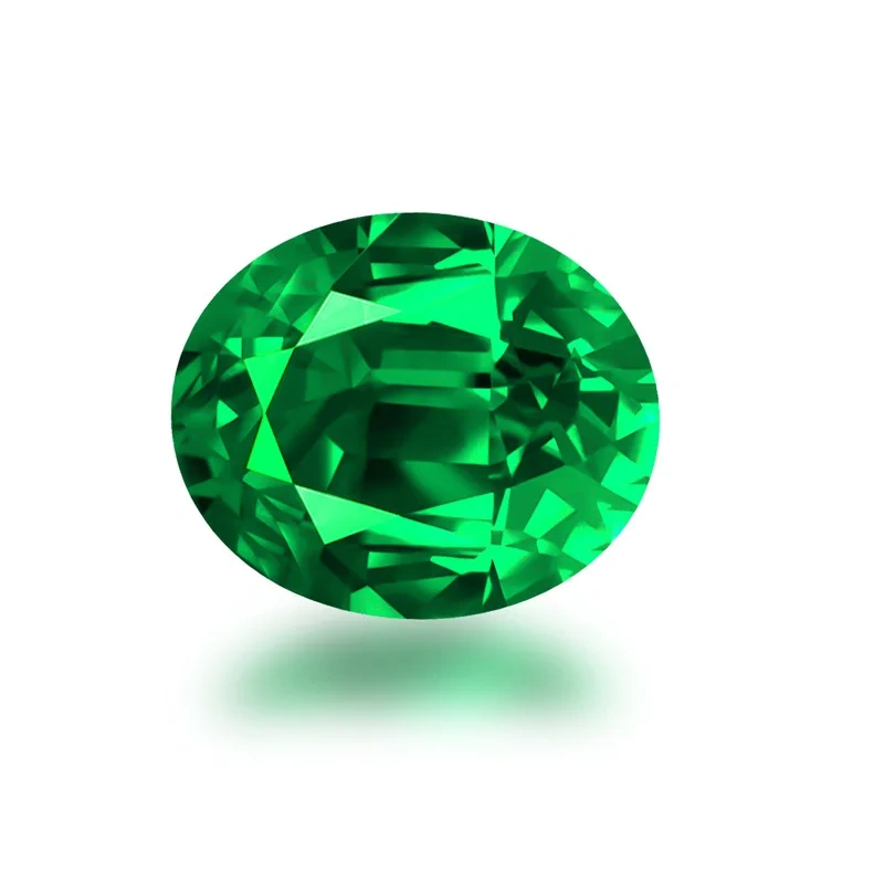 ShanLover Brand GRC Certificate Top Grade Lab Grown Emerald Beads Gemstones Emeralds Bead For DIY Jewelry Pendant Rings Earrings