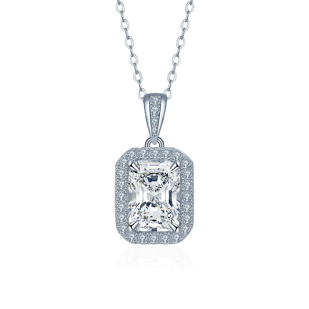 ShanLover Brand High Quality 2ct Moissanite Diamond Pendant Necklace for Women 925 Sterling Silver CMA Certificate Jewelry