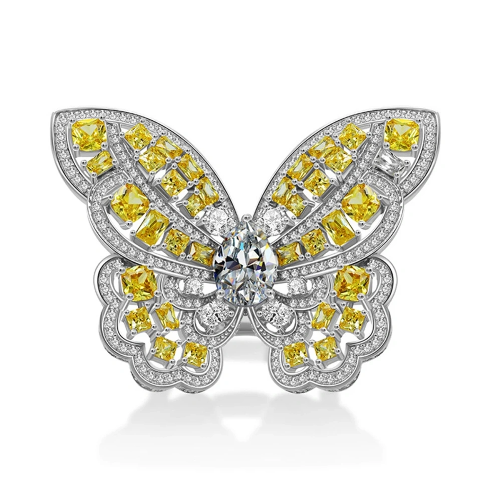 Winkin Winsin Brand Luxury 925 Sterling Silver butterfly Ring Full Handmade Diamond Gemstones Jewelry Rings For Woman Jewellery