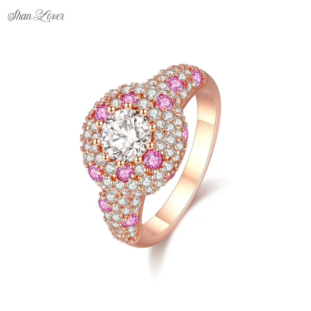 ShanLover  Brand High Quality Fashion New Products  925 Sterling Silver Diamond Row Ring Diamond Ring Fashion Jewelry Accessory