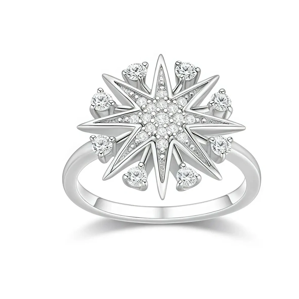ShanLover  Brand 925 Sterling Silver Full Diamond Comet Ring For Women Light Luxury Niche Design Jewelry Accessory