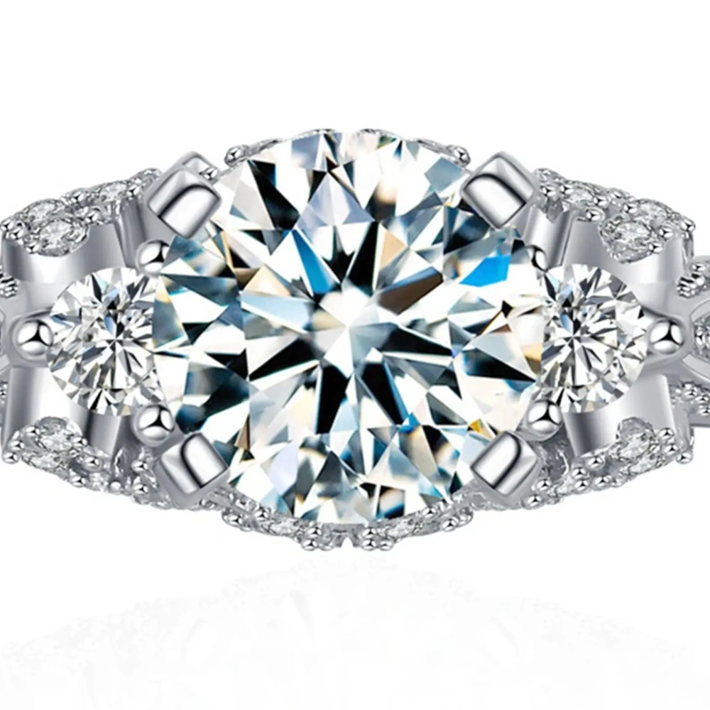 ShanLover Brand CMA Certificate 925 Sterling Silver Gemstones Ring for Women Moissanite Gemstones Diamond Rings Jewelry