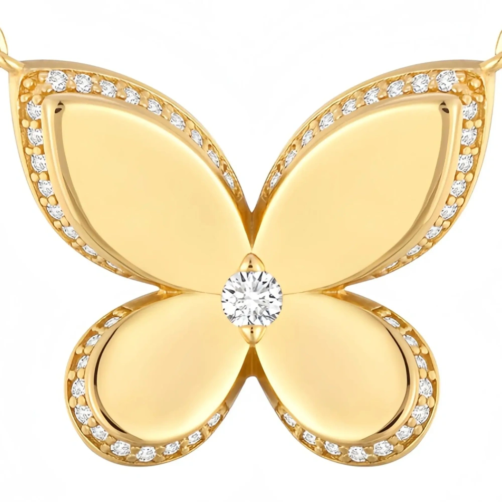 ShanLover Brand Luxury Butterfly Pendants 925 Sterling Silver Chain Necklace Pendants For Woman Girl 18k Gold Plated Jewelry