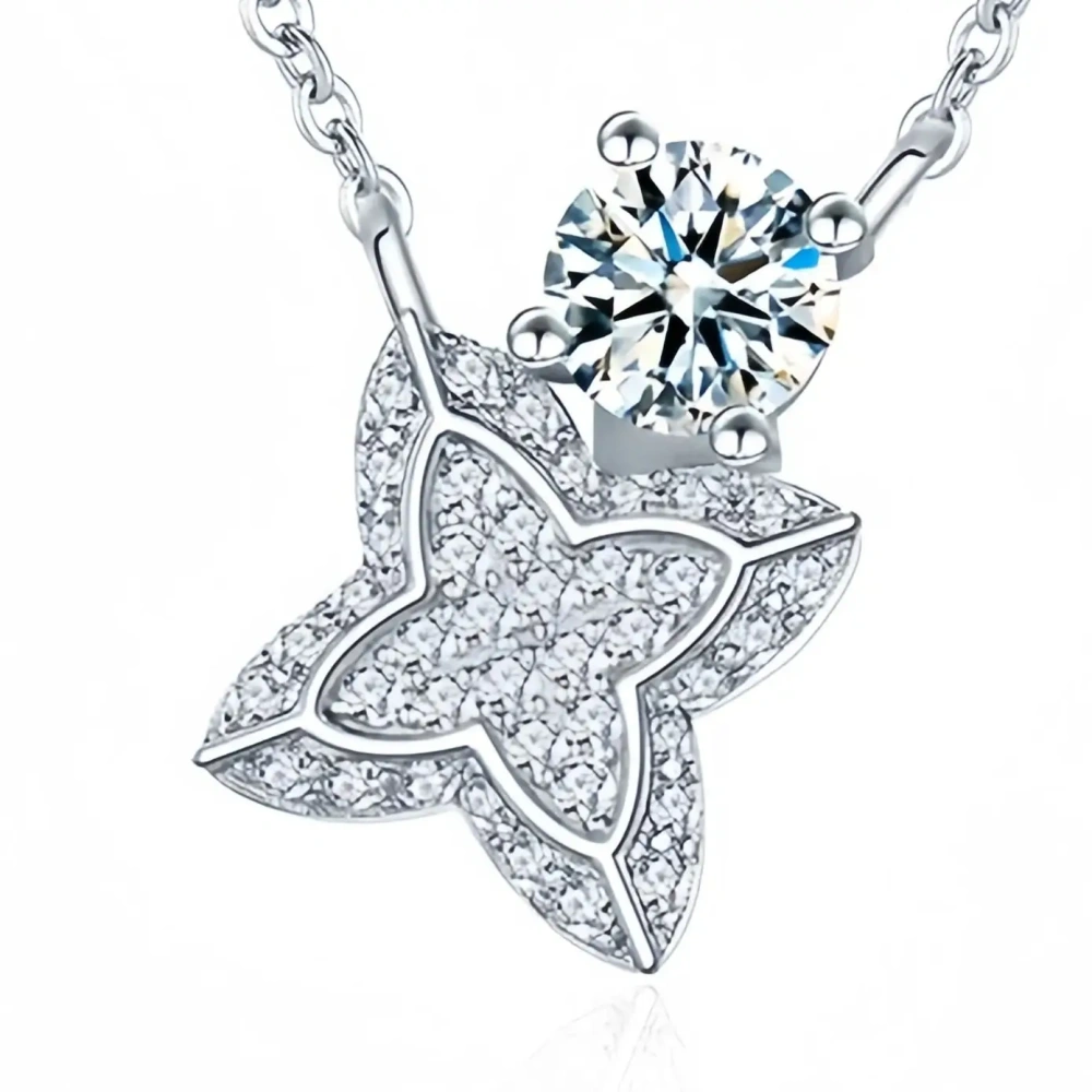 ShanLover Brand 925 Sterling Silver Chain Necklace Pendant MST Top Grade Moissanite Diamond Pendants Necklaces Jewelry For Woman
