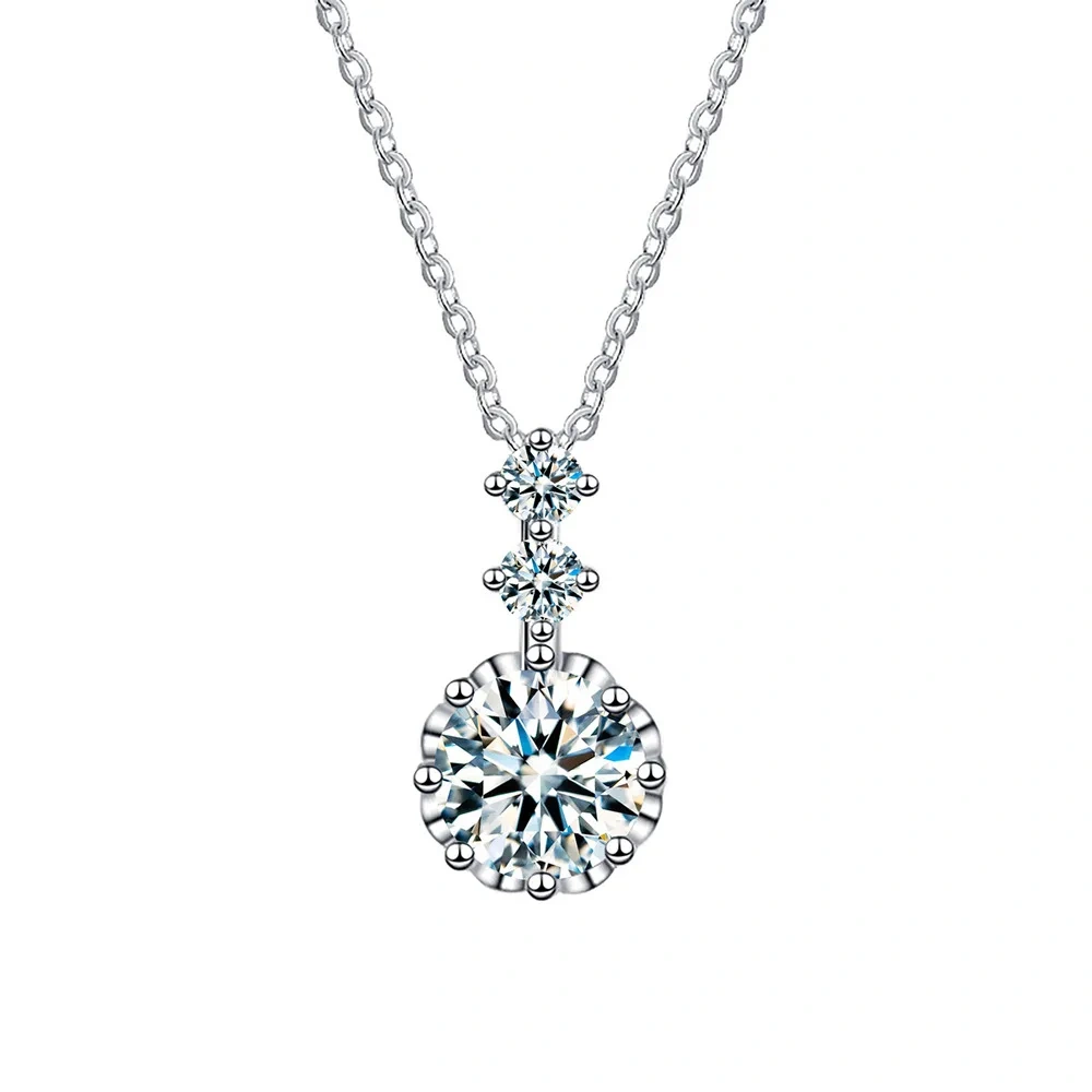 ShanLover Brand Moissanite S925 Sterling Silver Necklace for Women Fashionable High-End Collarbone Chain Jewelry Wholesale
