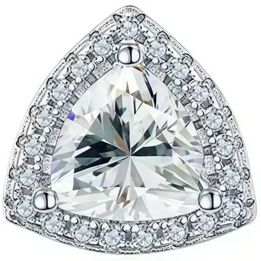 ShanLover Brand 1.2ct Triangular Moissanite Diamond Stud Earrings S925 Sterling Silver Jewelry Fashion for Women