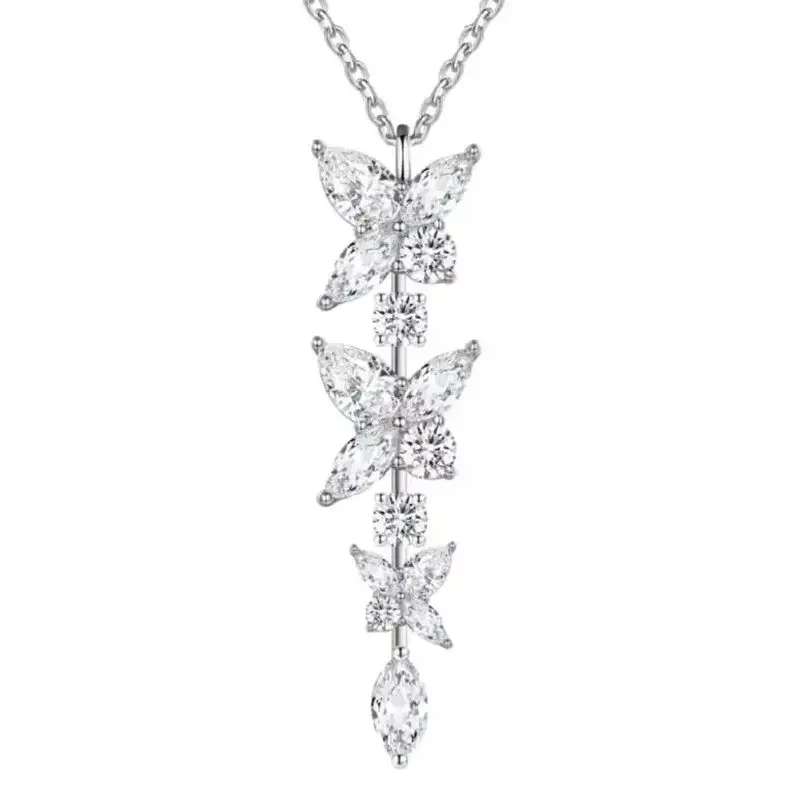 ShanLover Brand Real 925 Sterling Silver Pendants Necklace Jewelry For Woman White Gold Platinum Plating Chain Necklace Jewelry