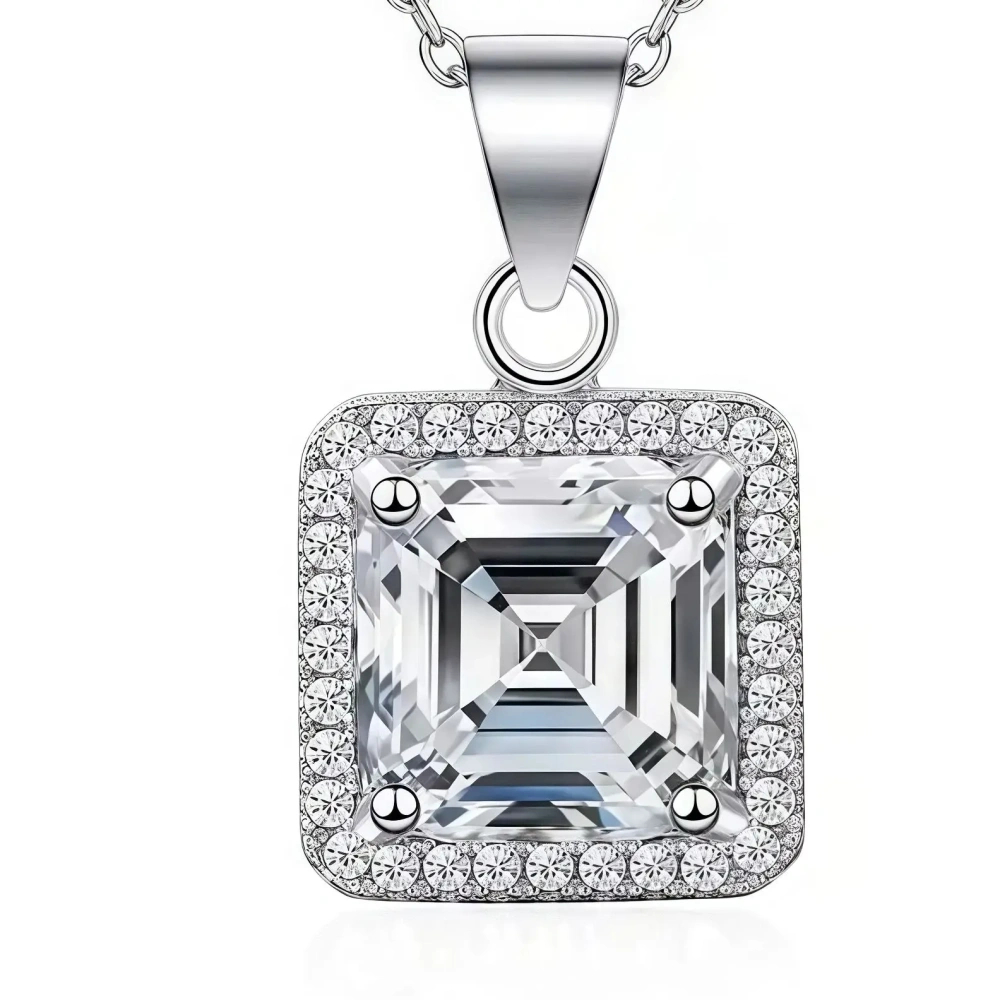 ShanLover Brand MST 2.5ct Moissanite Diamond Pendant Necklace for Women Real 925 Sterling Silver Pendants Chain Necklace Jewelry