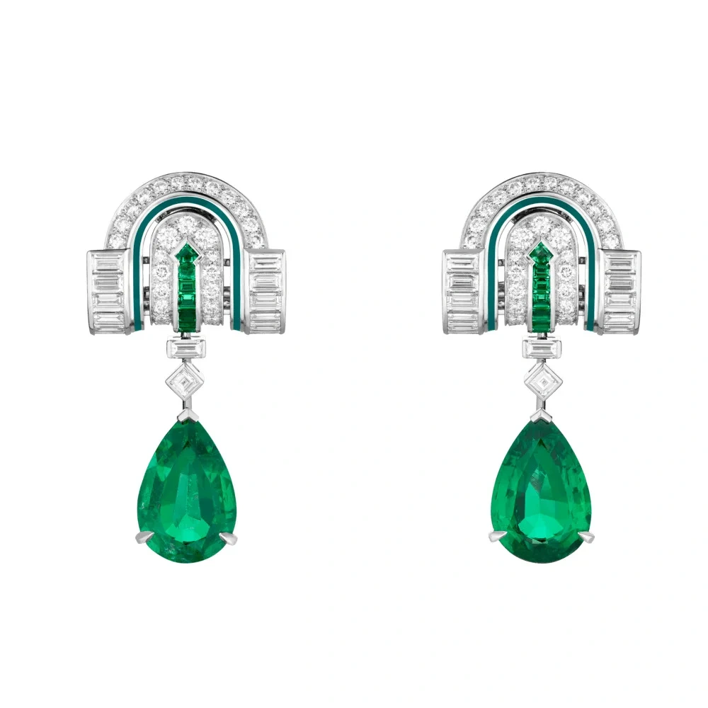 Winkin Winsin Luxury Brand Designer 925 Sterling Silver Earrings High Quality Green Gemstone Ear Pendant Drop Earrings For Woman