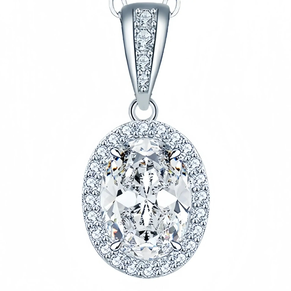 ShanLover Brand Luxury MST Top Grade Moissanite Diamond Necklace for Women S 925 Sterling Silver Pendant Necklaces Chain Jewelry