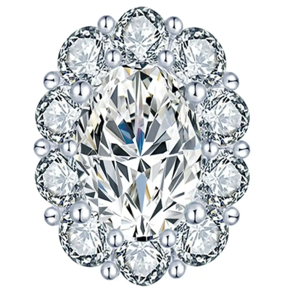 ShanLover Brand High Quality 925 Sterling Silver 2ct Moissanite Diamond Stud Earrings CMA Certificate Luxury Stud Earrings
