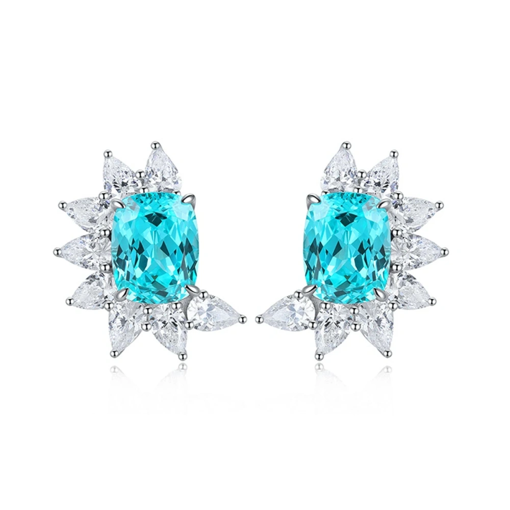 ShanLover Brand Hot Sales Stud Earrings Lake Blue S925 Silver Light Luxury Sophistication Jewelry Fashion Women Pendant