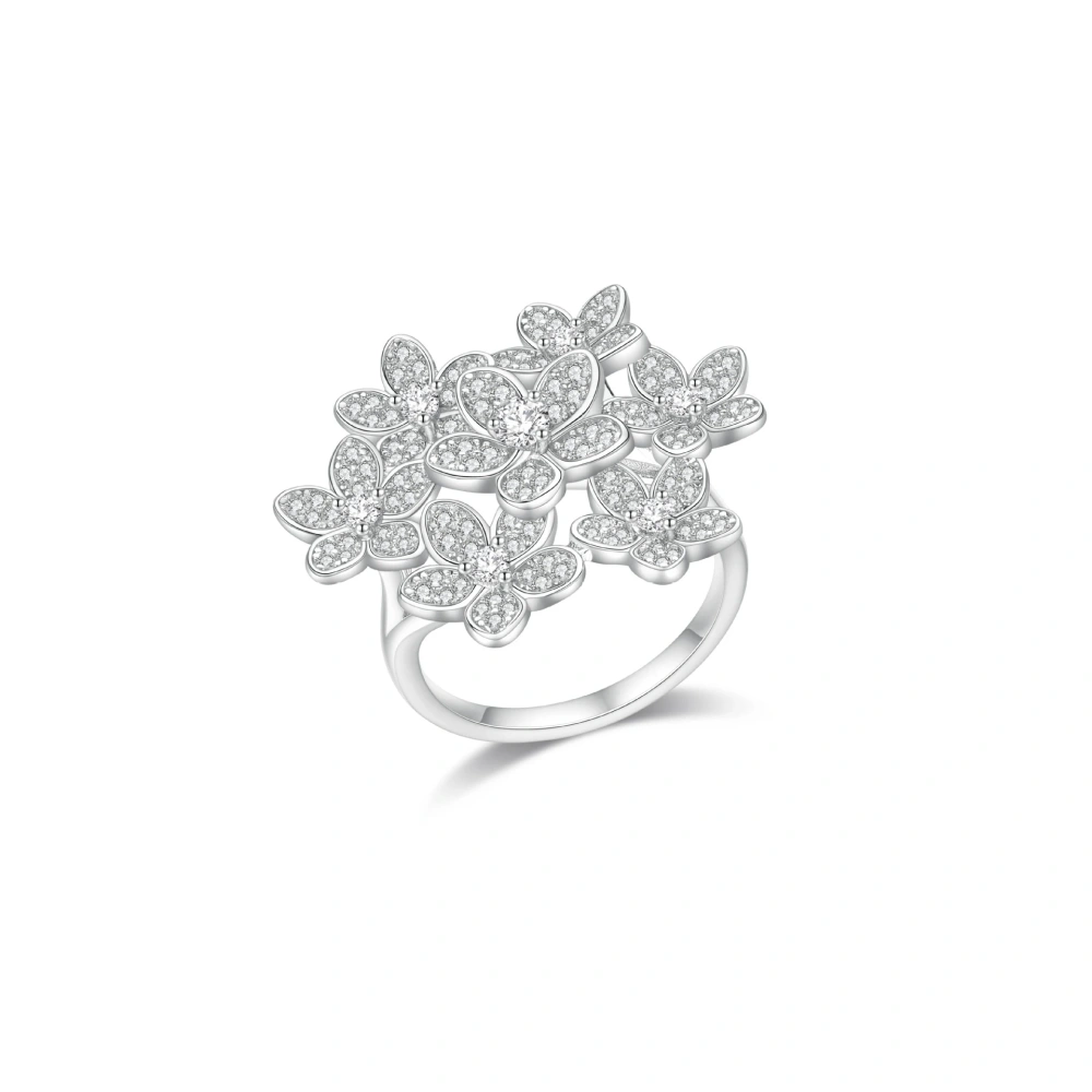 ShanLover Brand Famous Jewelry Designer Real 925 Sterling Silver Ring for Woman Flower Rings Fashion Silver Jewelry For Girl