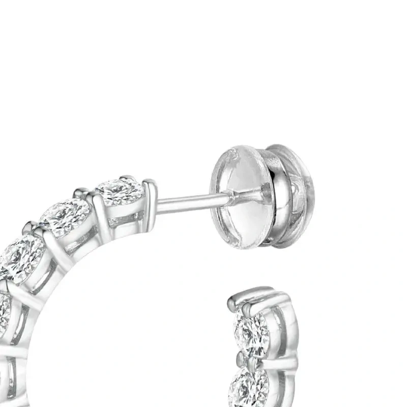 ShanLover Brand S925 High Quality Silver Full Diamond High End Autumn Winter Women's Earrings Semi-Perfect Row Design