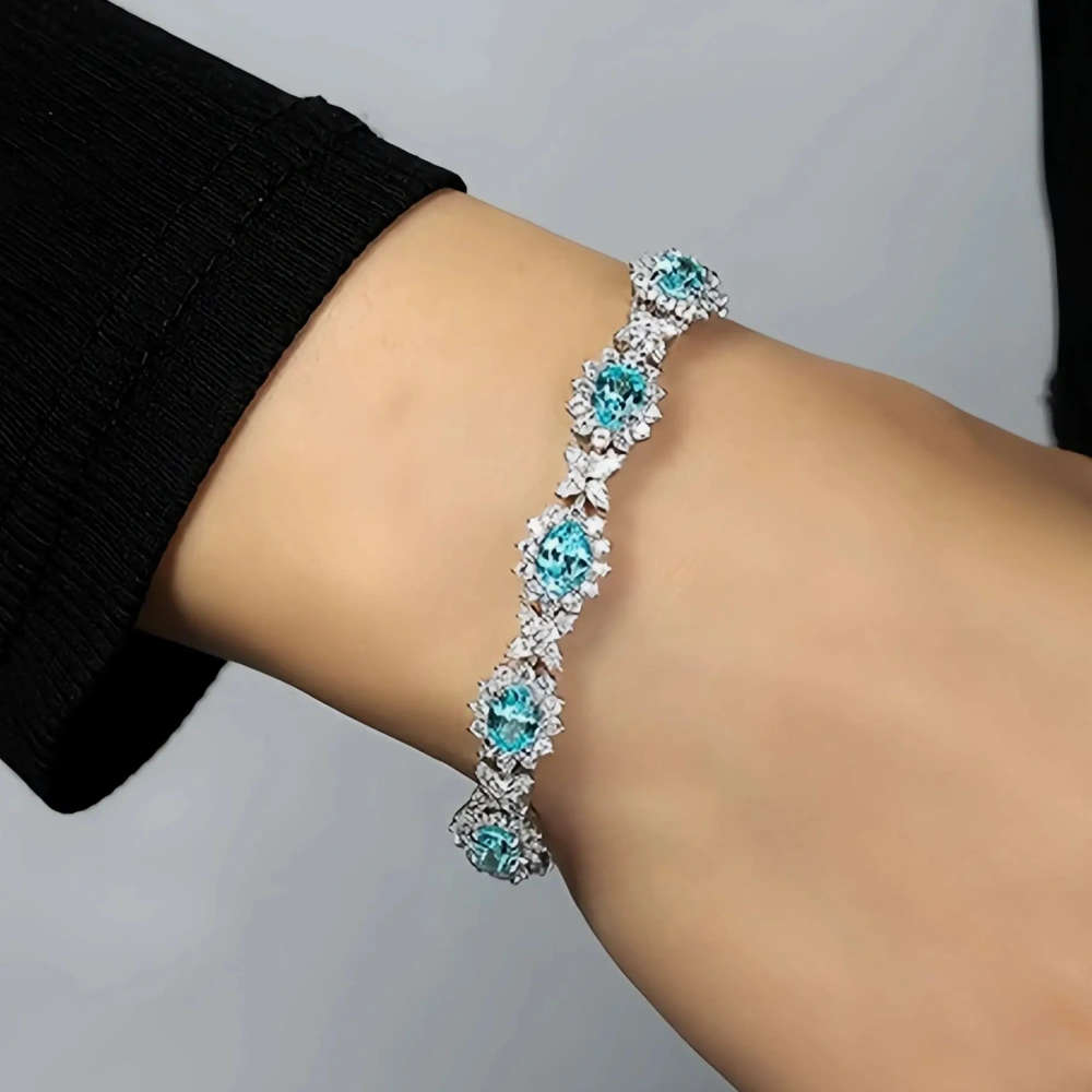 ShanLover Brand High Quality Flower Bracelet for Women S925 Silver Simple Lab Grown Gemstones Certificate Cultivated Jewelry