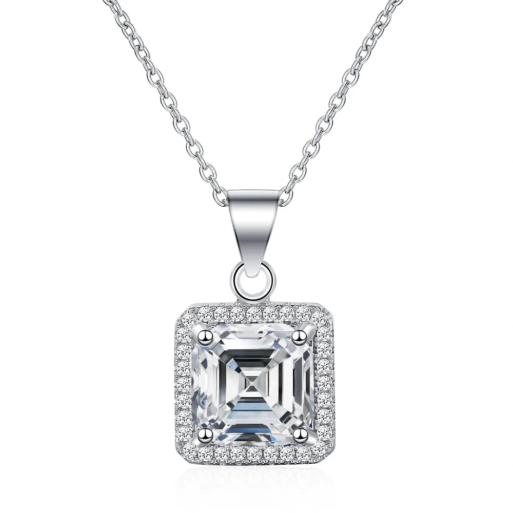 ShanLover Brand MST 2.5ct Moissanite Diamond Pendant Necklace for Women Real 925 Sterling Silver Pendants Chain Necklace Jewelry