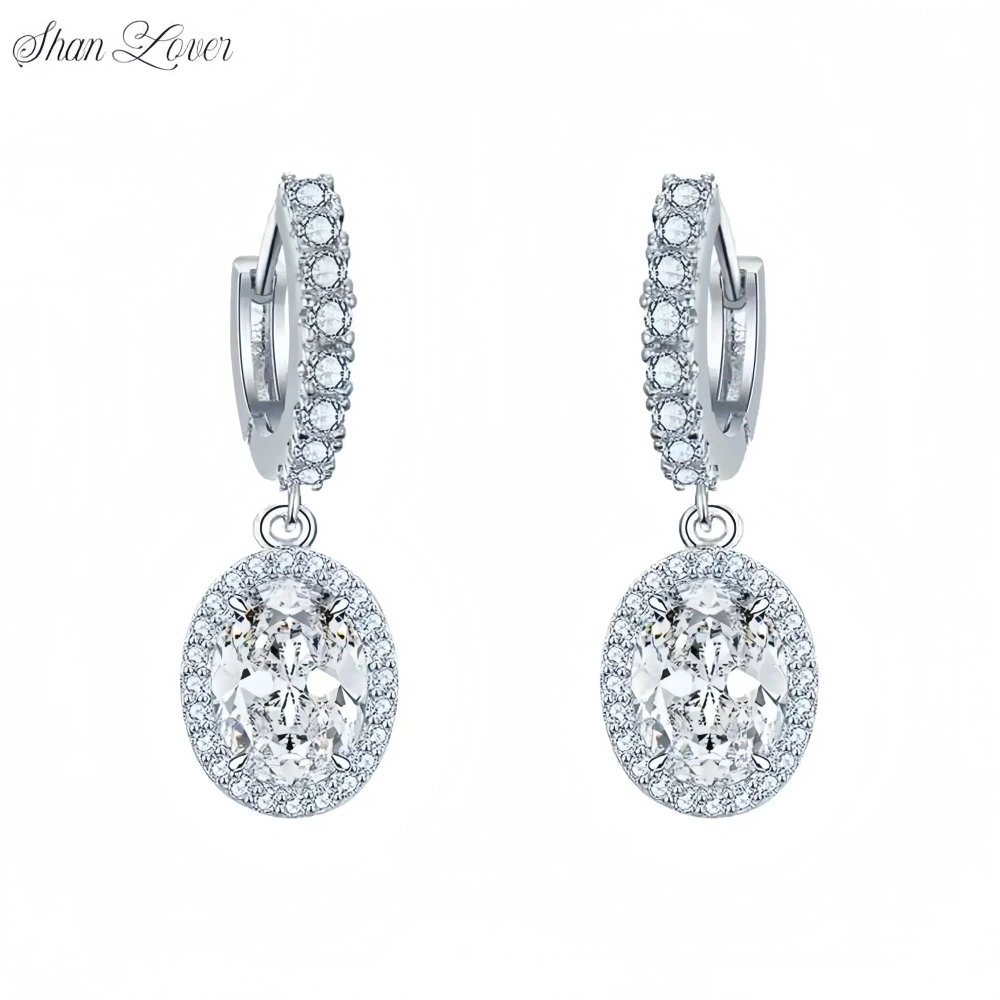 ShanLover Brand MUSHAN CO. MST Top Grade Moissanite Diamond Earrings Stud 925 Sterling Silver Drop Earrings Jewelry for Woman