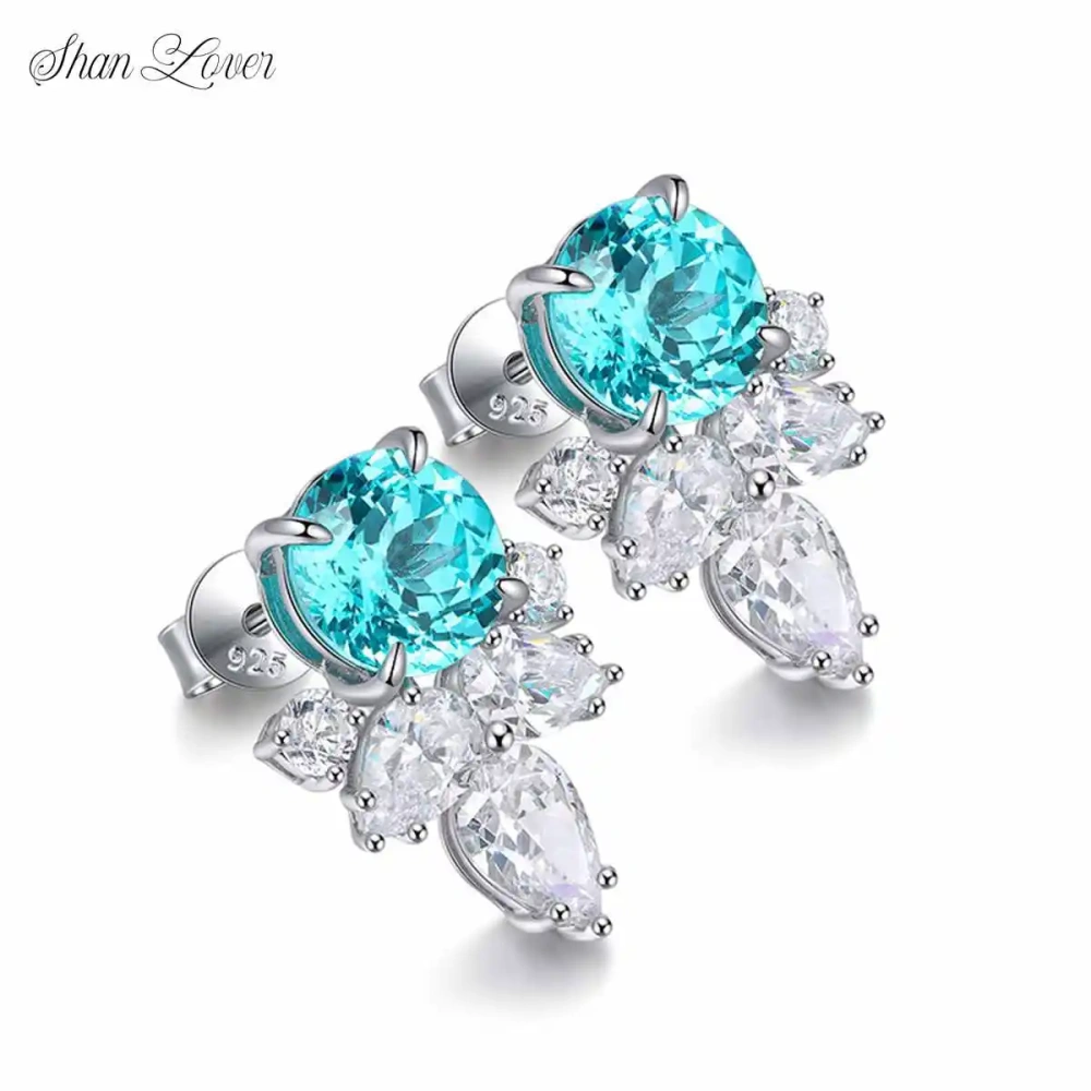 ShanLover Brand  Luxury Brand Designer Lab Grown Gemstones Certificated Real 925 Sterling Silver Pendant Earrings Jewelry