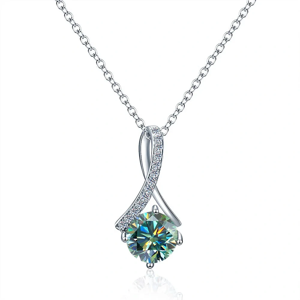 ShanLover Brand 2ct MST Top Grade GRA Moissanite Diamond Pendant Necklace for Women 925 Silver Chain Necklaces Pendants Jewelry