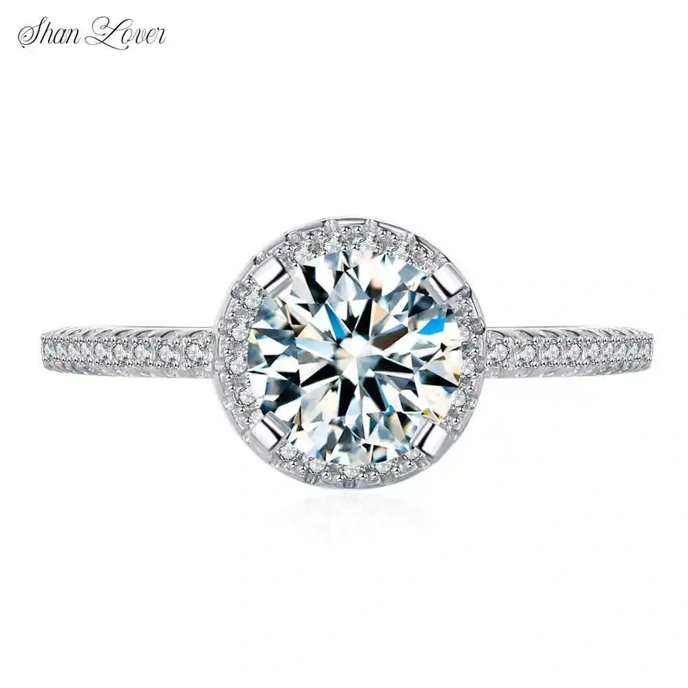 ShanLover Brand S925 Sterling Silver Moissanite Diamond Ring CMA Certificate MST Top Grade 1ct Luxury Rings Jewelry
