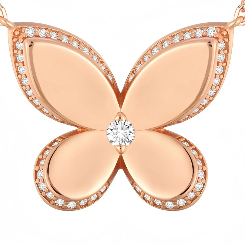 ShanLover Brand Luxury Butterfly Pendants 925 Sterling Silver Chain Necklace Pendants For Woman Girl 18k Gold Plated Jewelry