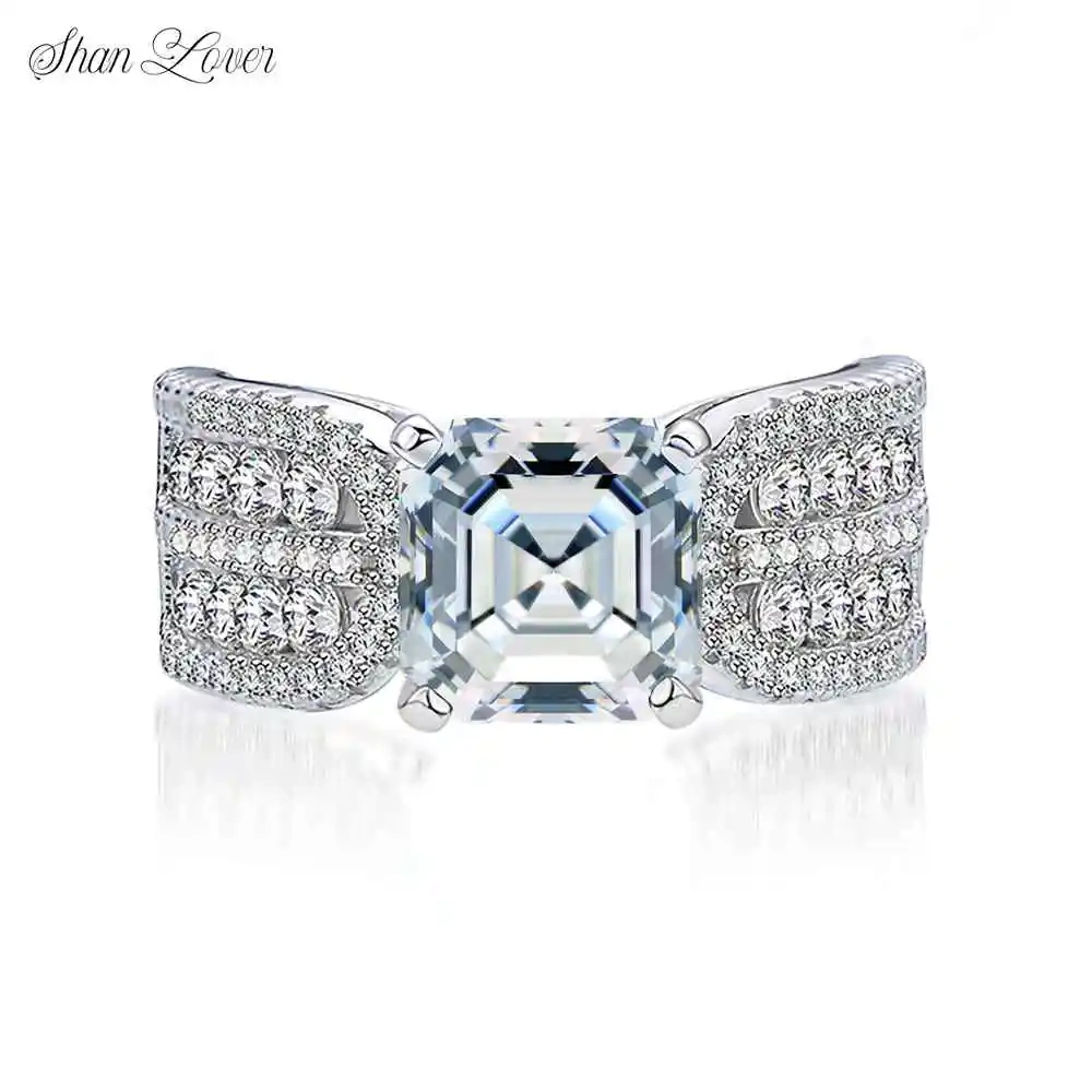 ShanLover Brand MST Top Grade 2.5ct Moissanite Diamond Ring for Women Girl Luxury S925 Sterling Silver Rings Gemstones Jewelry