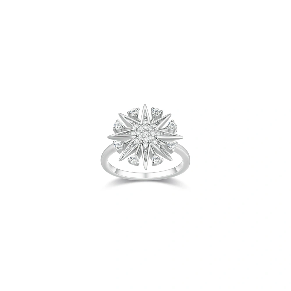 ShanLover  Brand 925 Sterling Silver Full Diamond Comet Ring For Women Light Luxury Niche Design Jewelry Accessory