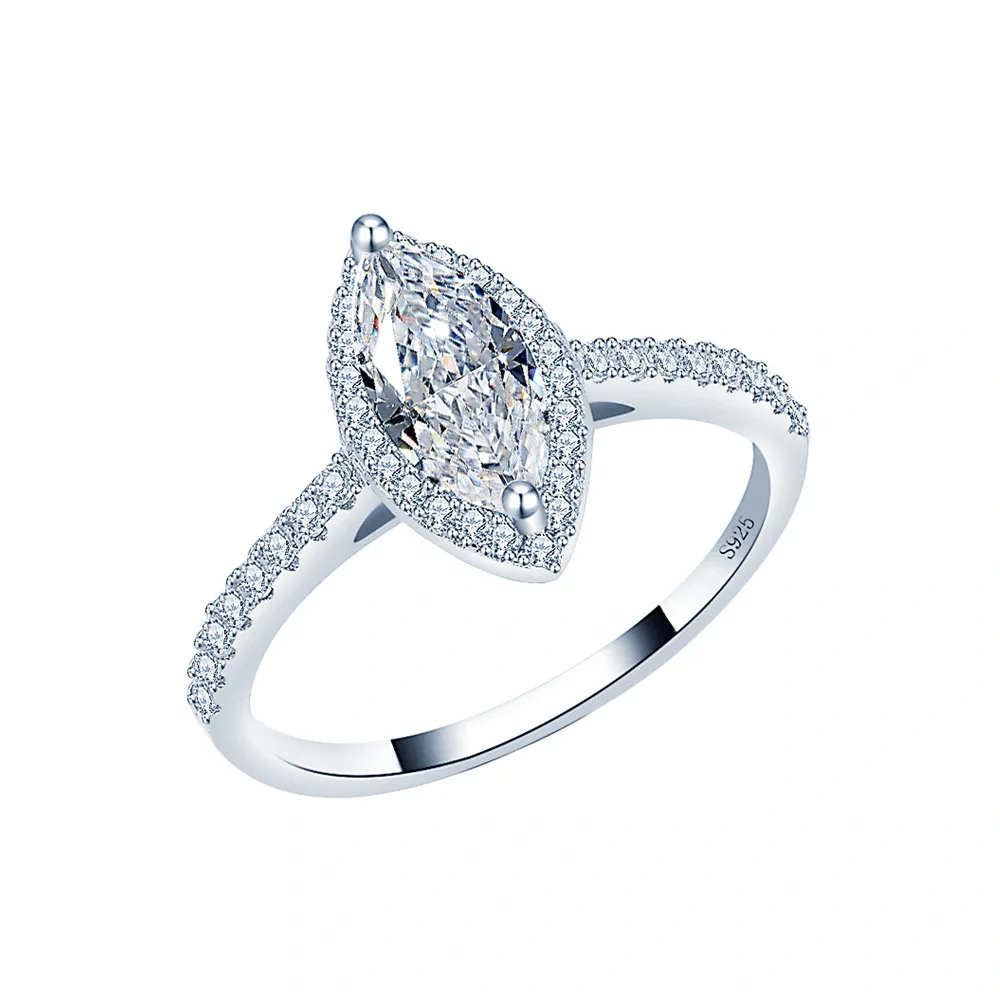 ShanLover Brand CMA Certificate 1ct High Quality Women's Fashionable 925 classics Sterling Silver Moissanite Diamond Ring