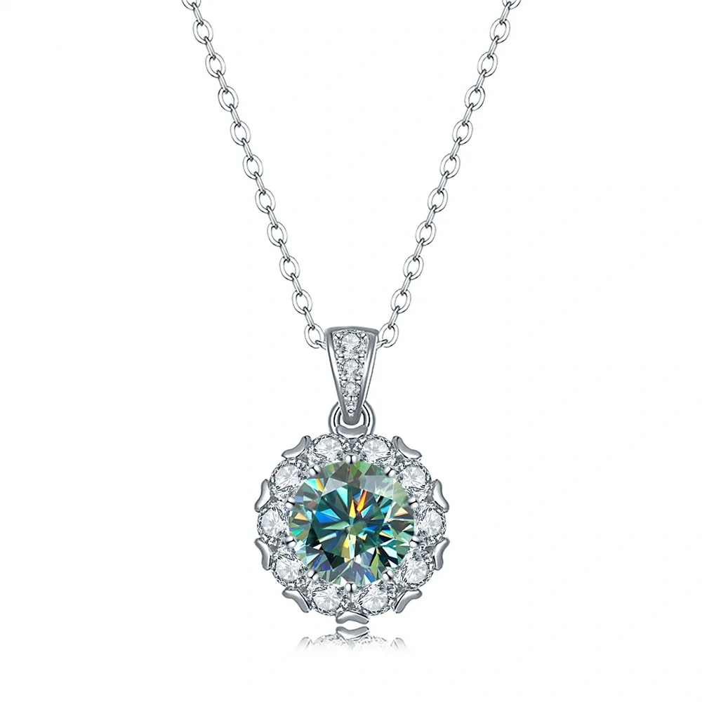ShanLover Brand Moissanite Diamond Princess Necklace for Women Fashion 925 Sterling Silver Diamond-Studded Pure Silver Jewelry