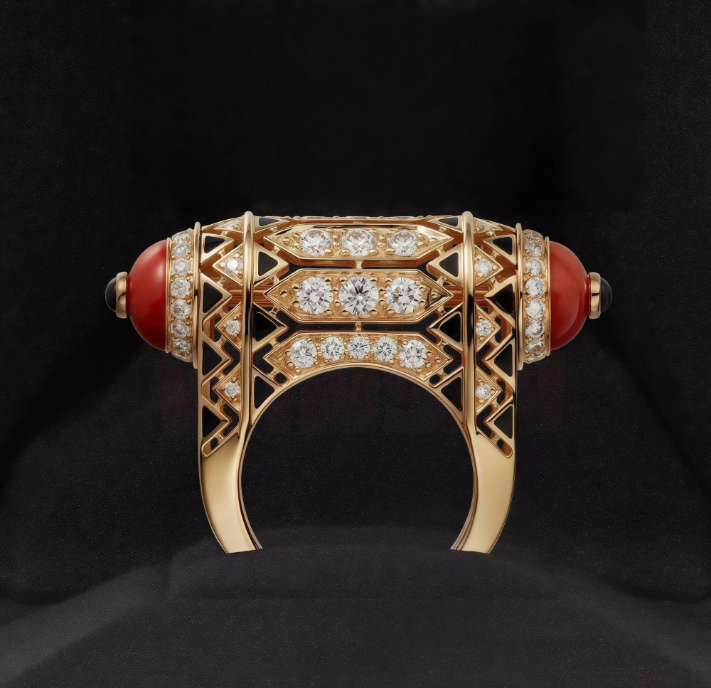 Winkin Winsin Luxury Brand Designer 925 Sterling Silver Ring Natural Coral Fine Jewelry Gemstone Rings High-Carbon Diamond Rings