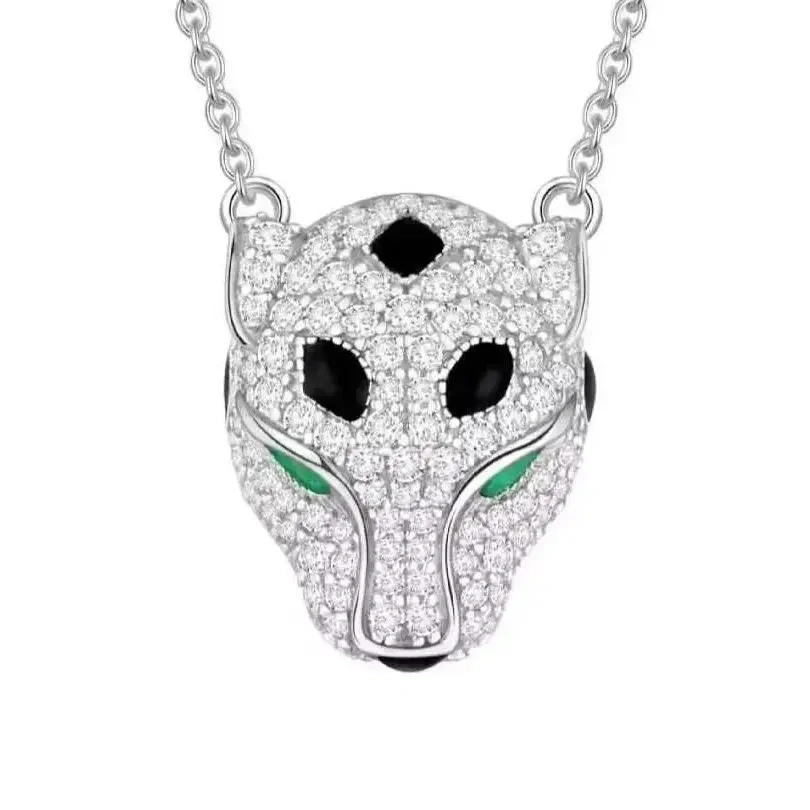 ShanLover Brand New High-End Quality S925 925 Sterling Silver Jewelry Cheetah Leopard Pendant Necklace For Women Fashion Jewelry