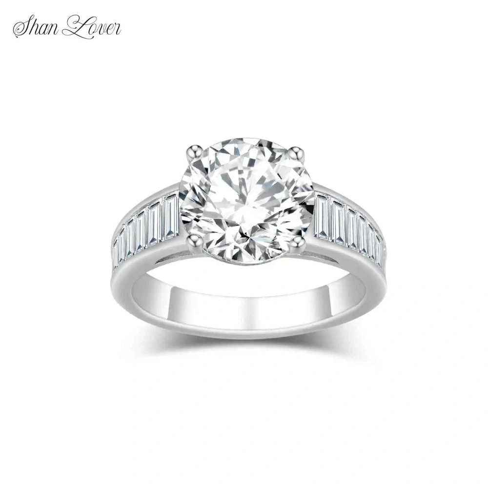ShanLover Brand High Quality Certificate Hot Sales Fashion Zircon Ring S925 Silver round Diamond Full Row Ring Women