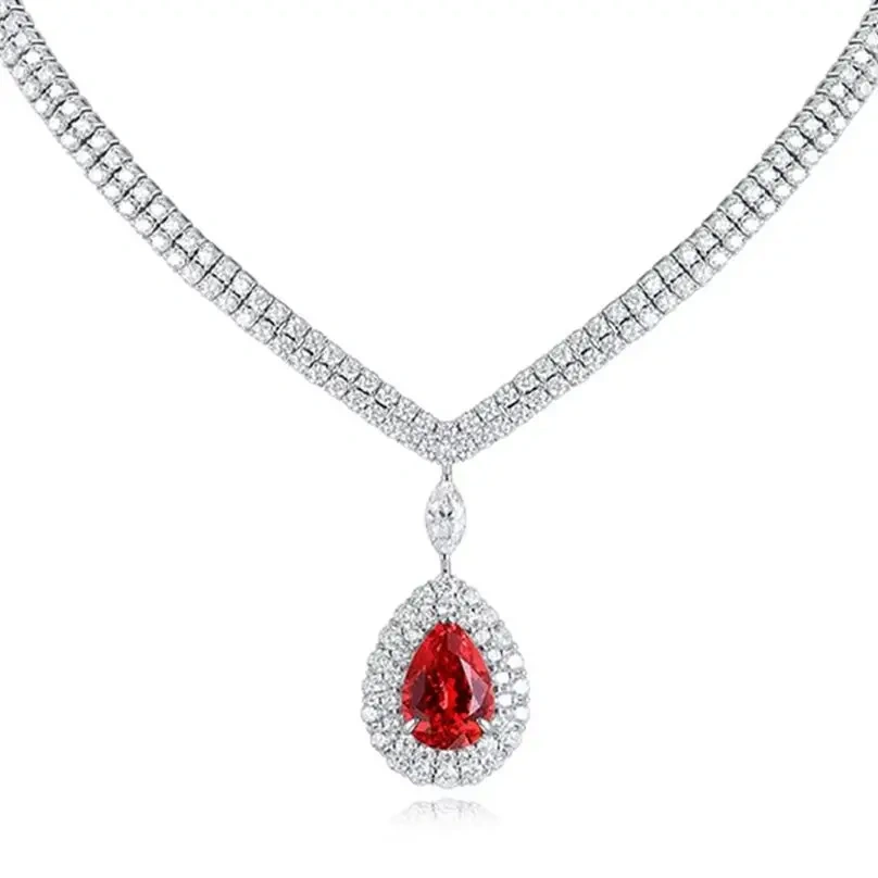 ShanLover Brand Light Luxury High Quality Necklace S925 Silver Gemstone Women Lab Grown Gemstones Luxury Brand Designer Necklace