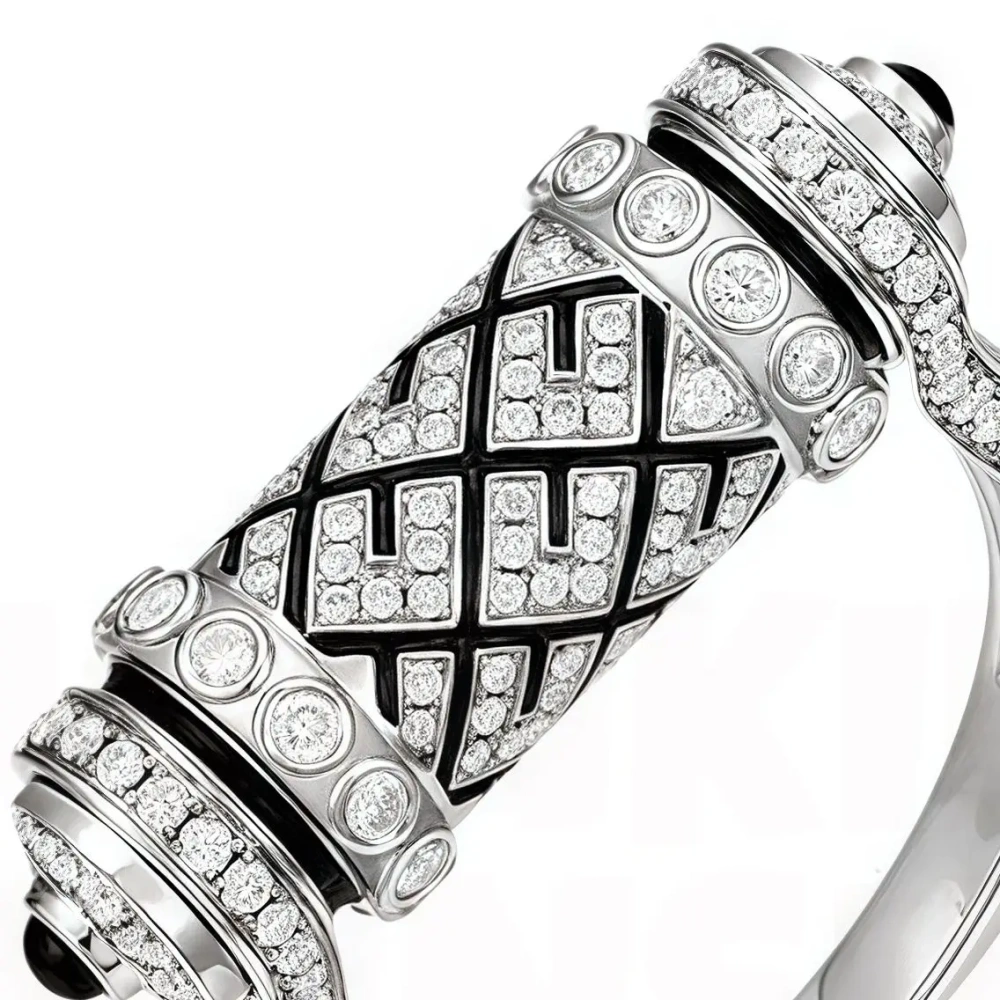Winkin Winsin Luxury Brand Designer S925 Real 925 Sterling Silver Rings For Woman Man Black Enamel Rolling Zircon Ring Jewelry