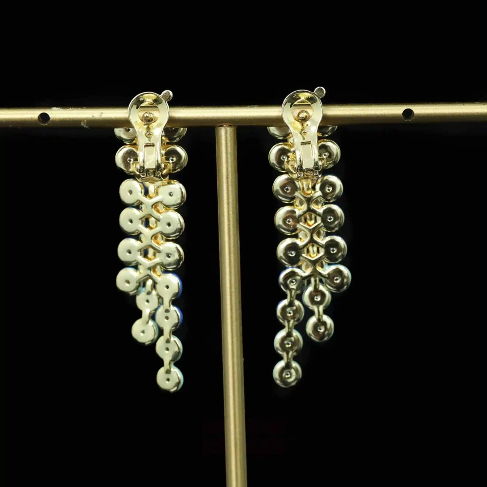 Winkin Winsin Van Family Gold Leaf Lapis Lazuli Jewelry Versatile Girls' Earrings