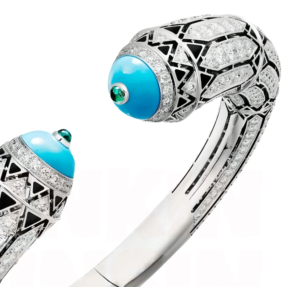 Winkin Winsin Brand Designer Real 925 Sterling Silver Cuff Bracelet For Women Bangle Carbon Diamond Gemstones Bangles Jewelry