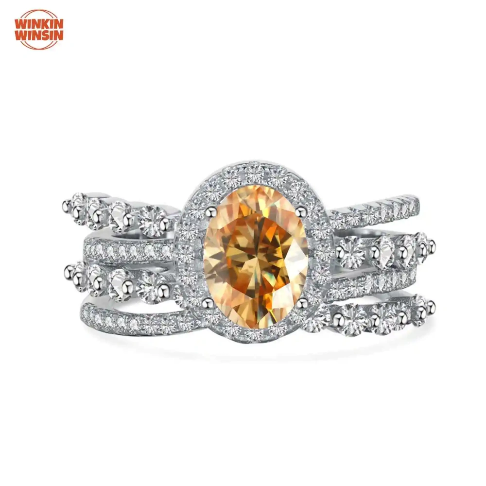 Winkin Winsin Luxury Designer MST Top Grade Moissanite Diamond Rings Woman Colorful Gemstone 925 Sterling Silver Ring Jewelry