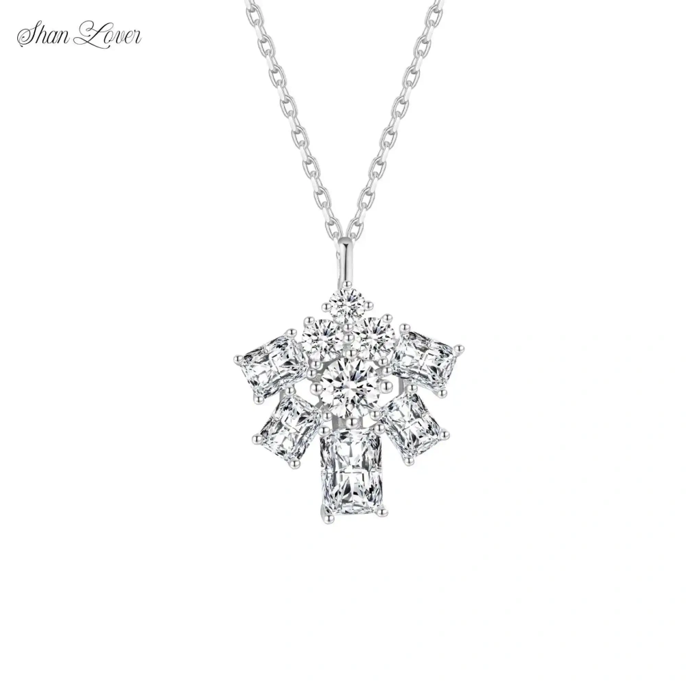ShanLover Brand Classic Design Platinum Plating Pendant Necklace Jewelry Gemstones Diamond White Gold Plated Necklace Pendants