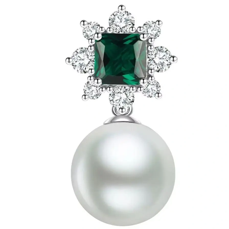 ShanLover Brand CMA Certificate Luxury 5A Grade 925 Sterling Silver Pearl Zircon Drop Earrings Jewelry for Women