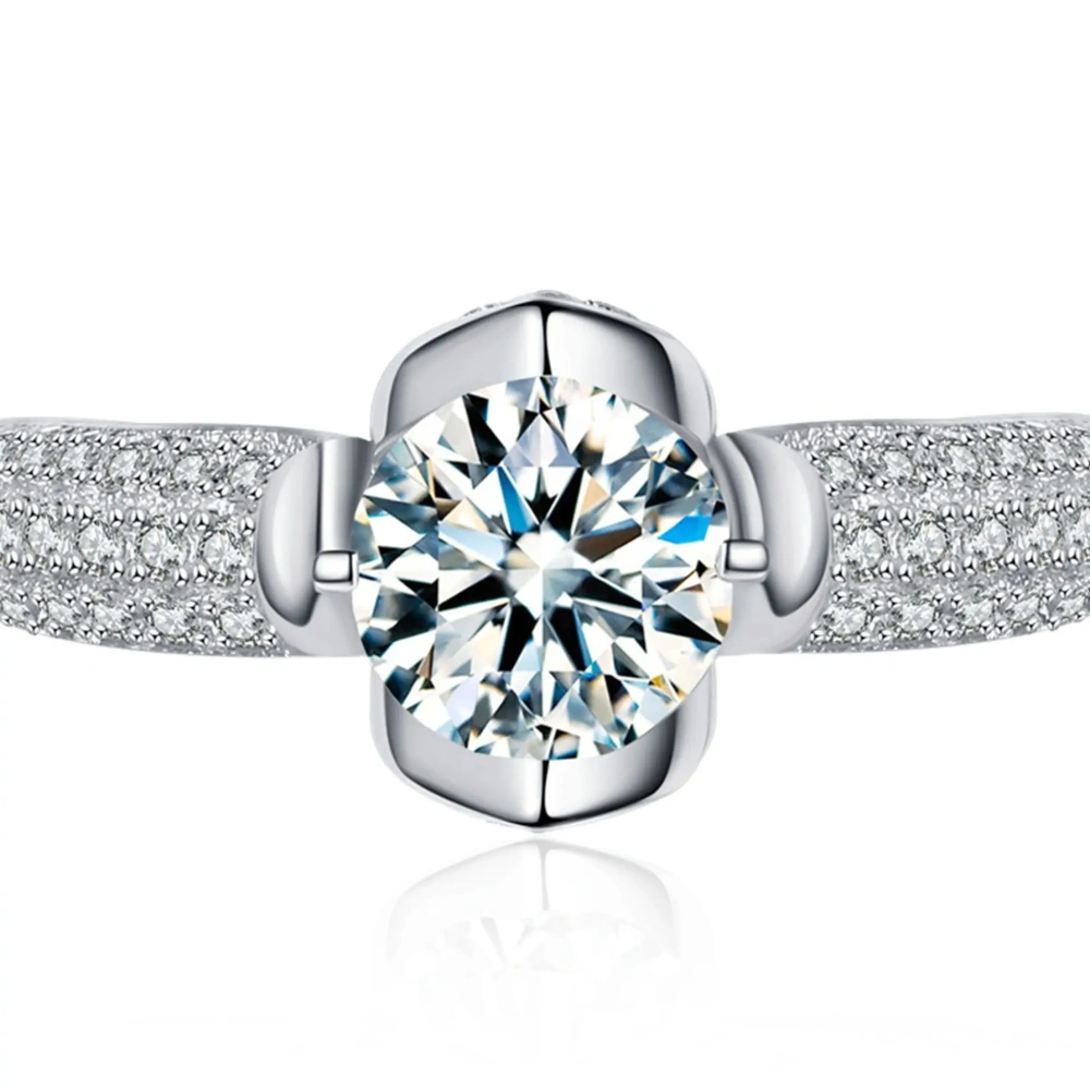 ShanLover Brand 2ct Moissanite Diamond Ring Unisex Square Cut S925 Sterling Silver Gemstone Jewelry for Men And Women
