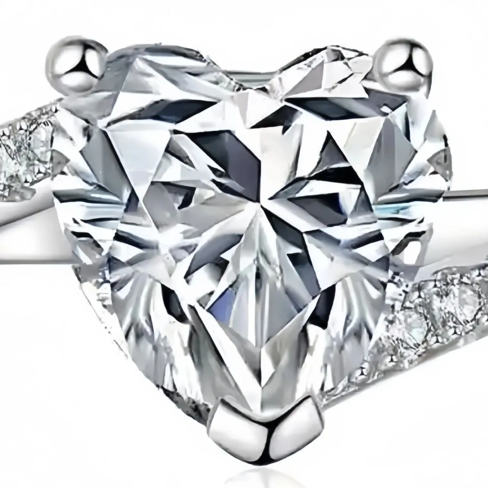 ShanLover Brand GRA Certificated MST Top Grade Moissanite Diamond Ring for Women Real 925 Sterling Silver Heart Rings Jewelry