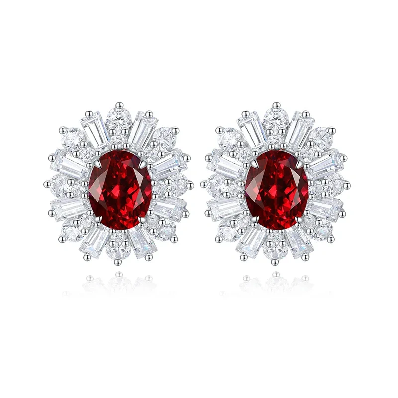 ShanLover Brand Light Luxury Sapphire Stud Earrings for Women Elegant Lab Cultivated Diamond Pendant Earrings Jewelry