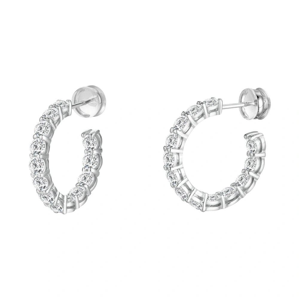 ShanLover Brand S925 High Quality Silver Full Diamond High End Autumn Winter Women's Earrings Semi-Perfect Row Design