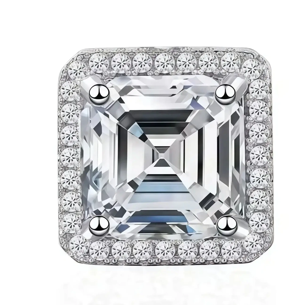 ShanLover Brand MUSHAN CO. MST Top Grade Square Moissanite Stud Earrings for Women Girl Real 925 Sterling Silver Diamond Jewelry
